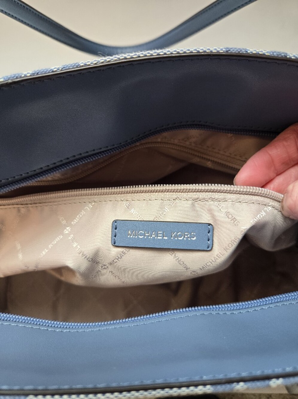 Michael Kors Blue  Canvas Tote - Picture 9 of 13